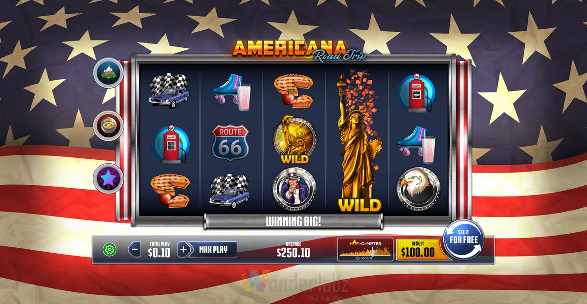 Americana slot game reel frame